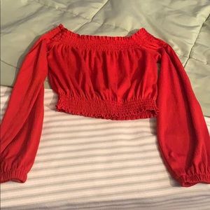 H&M Red off-the-shoulder top, worn once